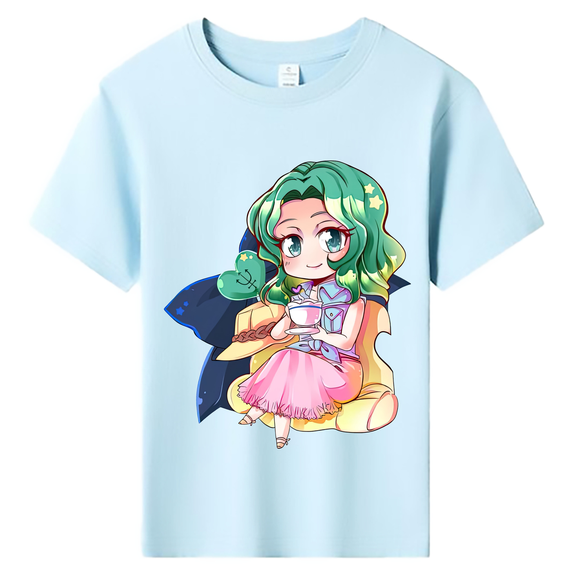 （画像用） 美少女戦士セーラームーン 海王 みちる（かいおう みちる） Sailor Moon Kaiou Michiru 綿100％キッズTシャツ（フロントプリント）